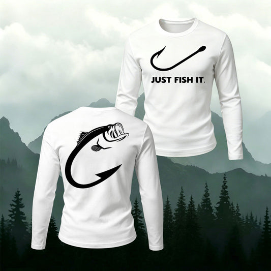 Just Fish It Casual Cotton Long-Sleeve T-Shirt