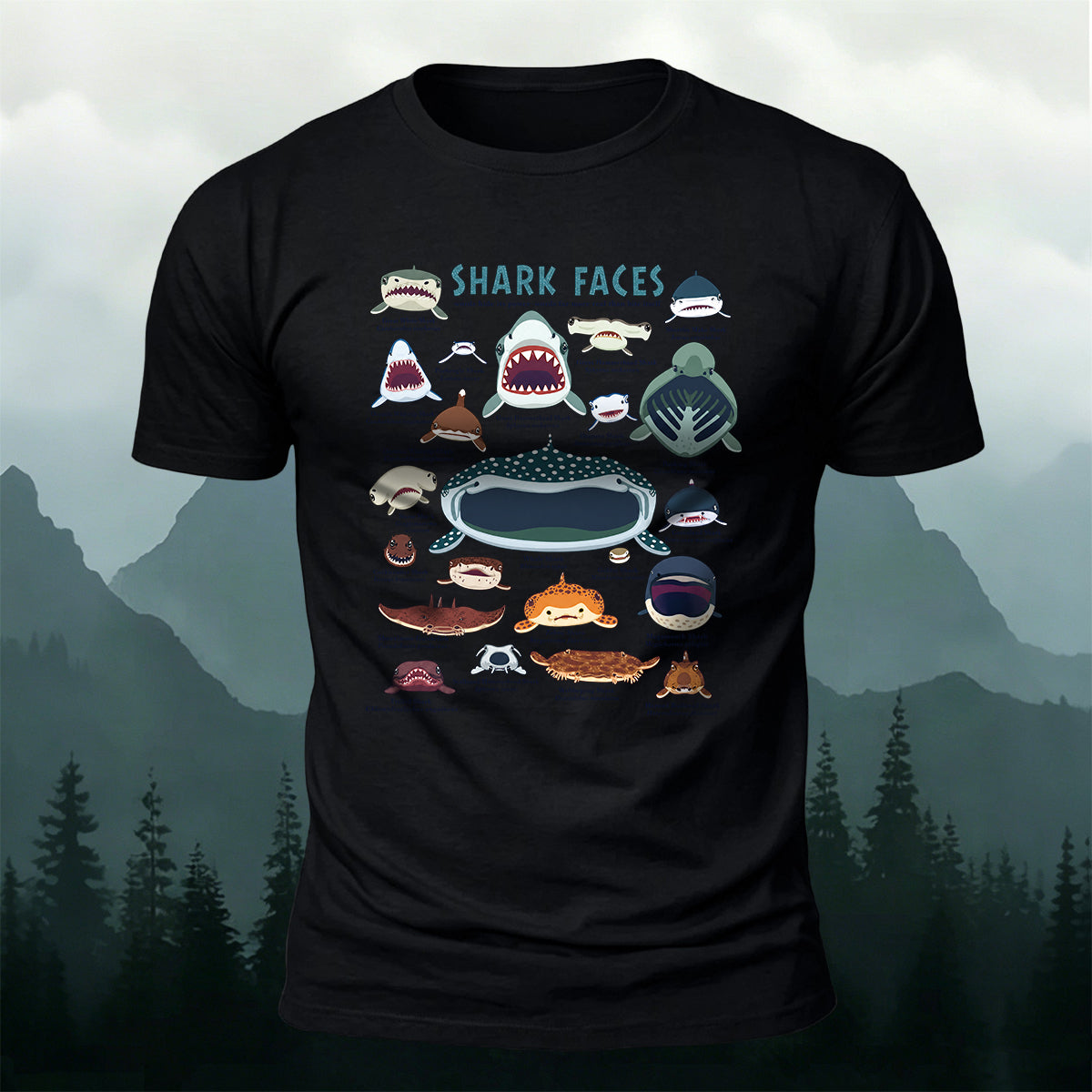 Marine Animal Cartoon Print Outdoor Casual Cotton T-Shirt
