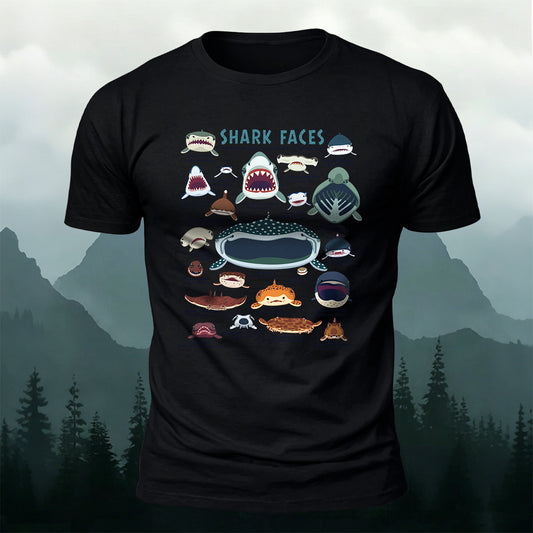 Marine Animal Cartoon Print Outdoor Casual Cotton T-Shirt