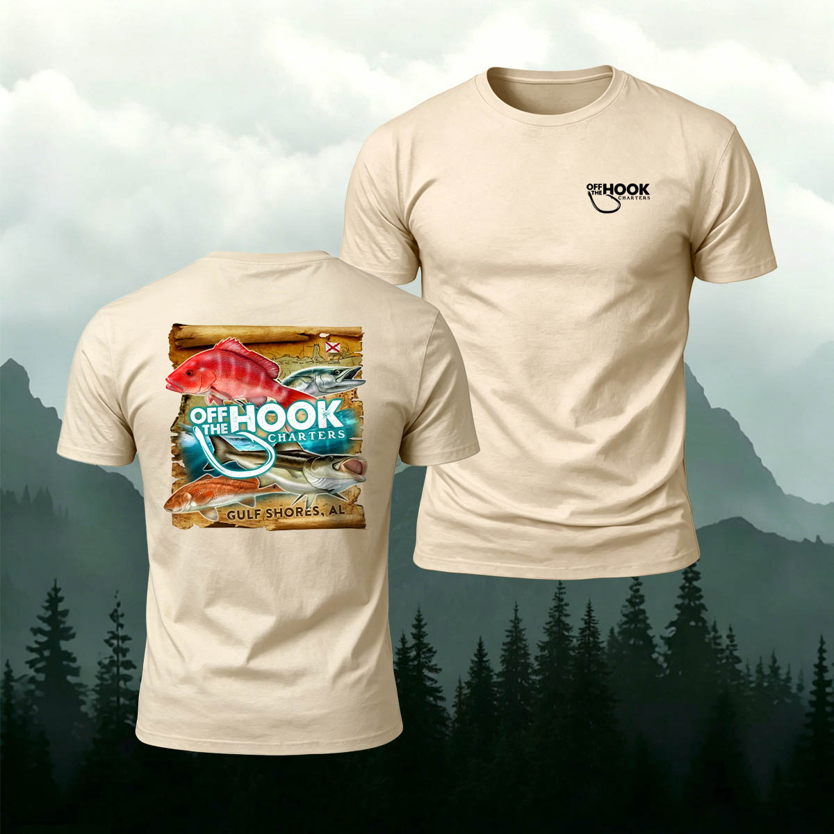 Off The Hook Fish Charters Casual Cotton T-Shirt