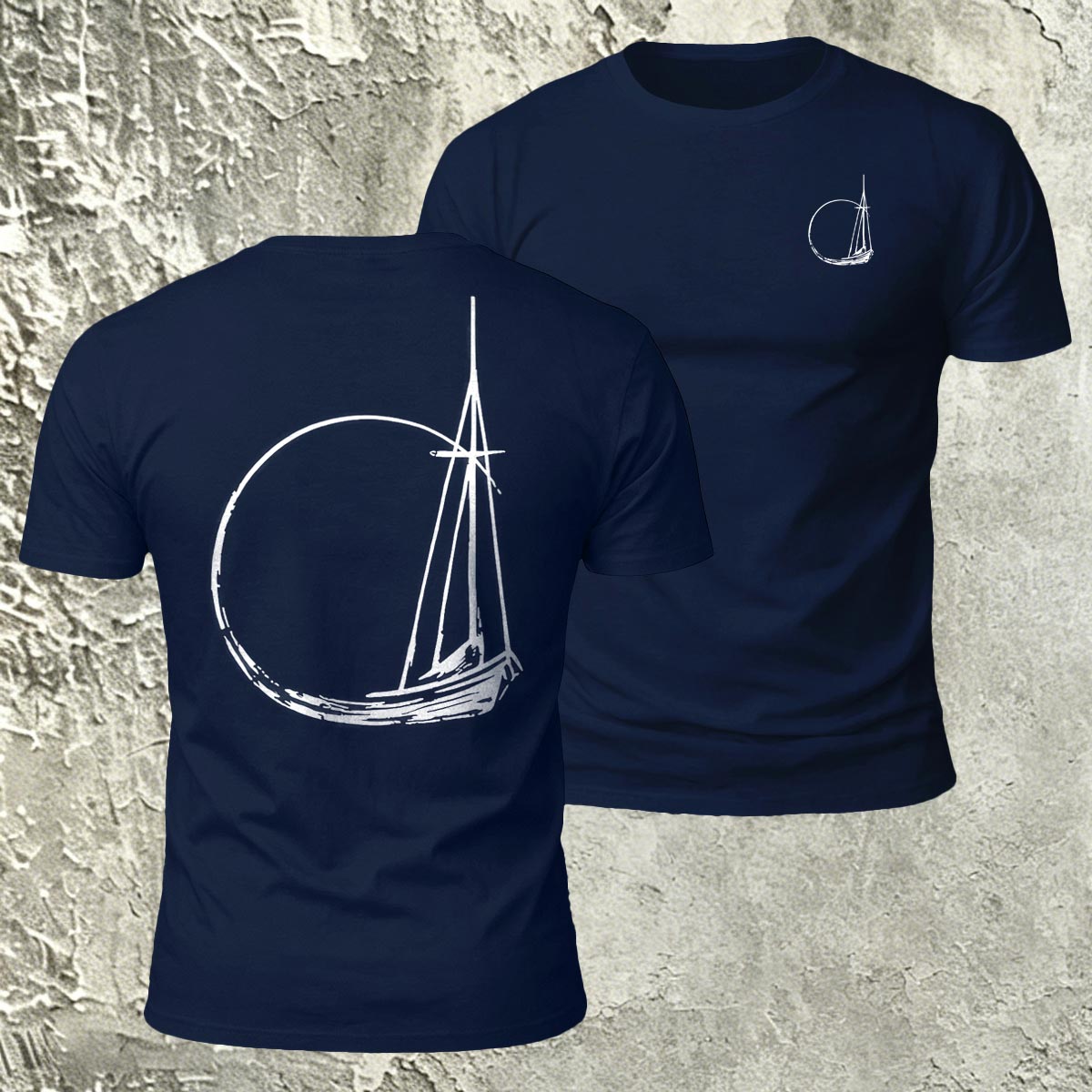Minimalist Sailboat Line Fashion Skin-Friendly T-Shirt