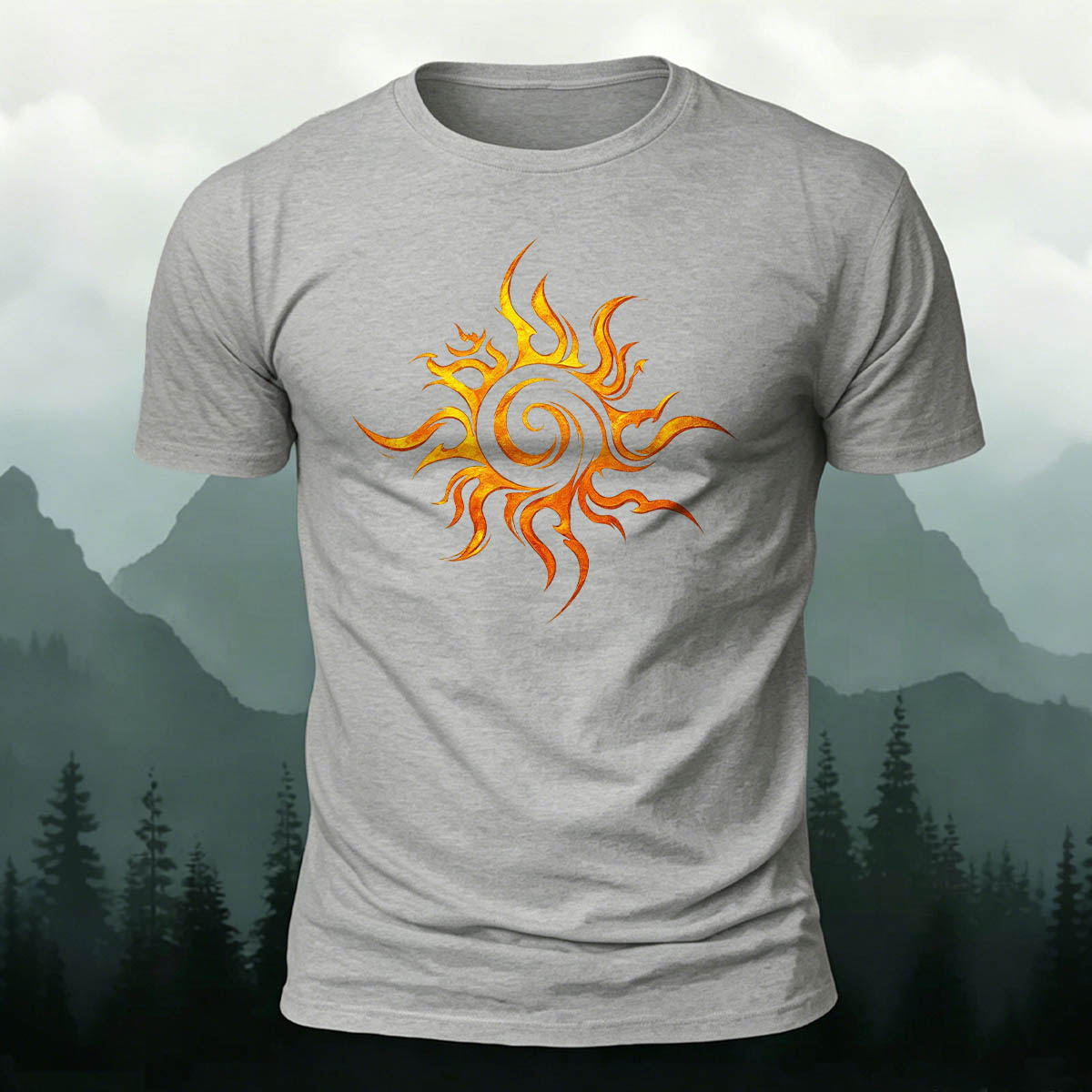 Minimalist Sun Totem Casual Breathable T-Shirt
