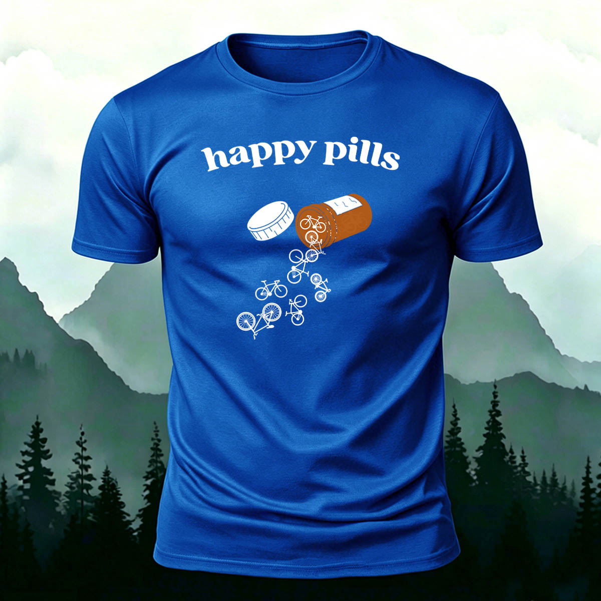 Cotton Happy Pills Printed Outdoor Cycling T-Shirt