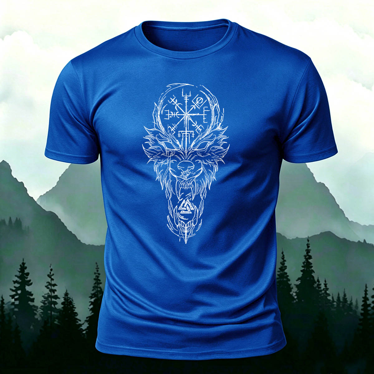 Vintage Tribal Sketch Totem Casual Cotton T-Shirt