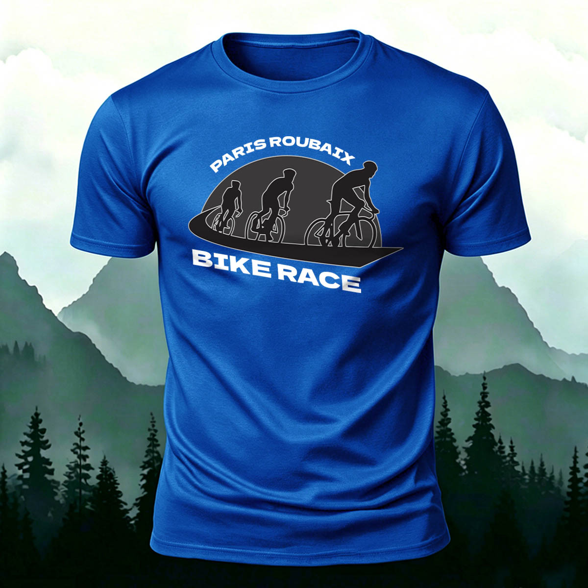 Bike Race Print Casual Versatile Cotton T-Shirt
