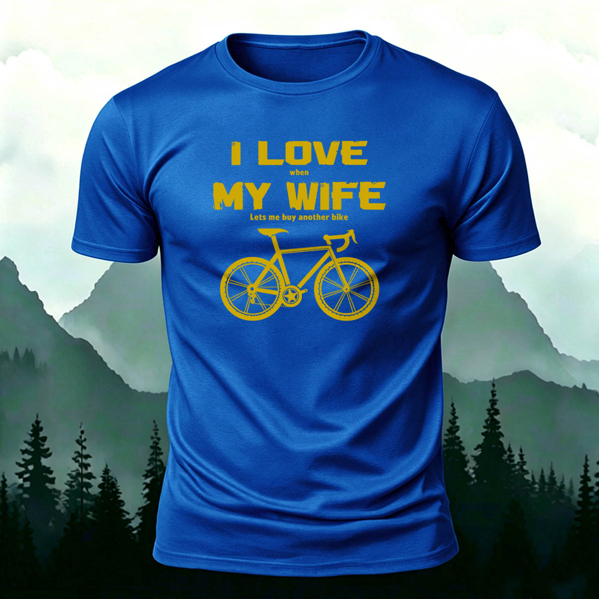 Cotton I Love My Wife Printed Outdoor Cycling T-Shirt