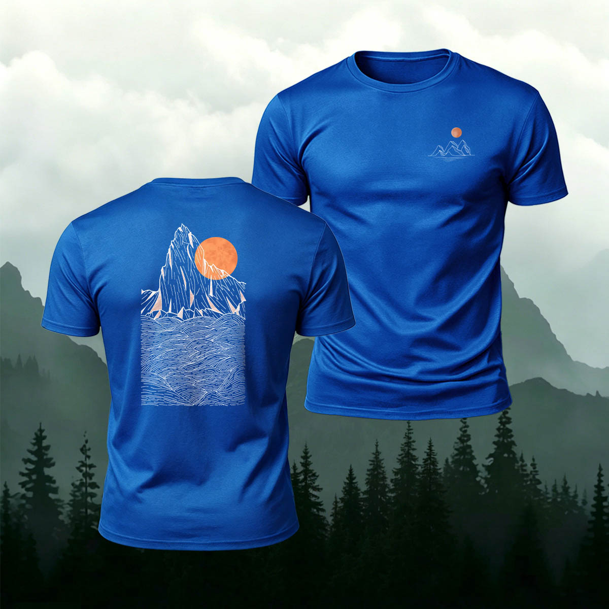 Mountain Sunset Outdoor Casual Breathable T-Shirt