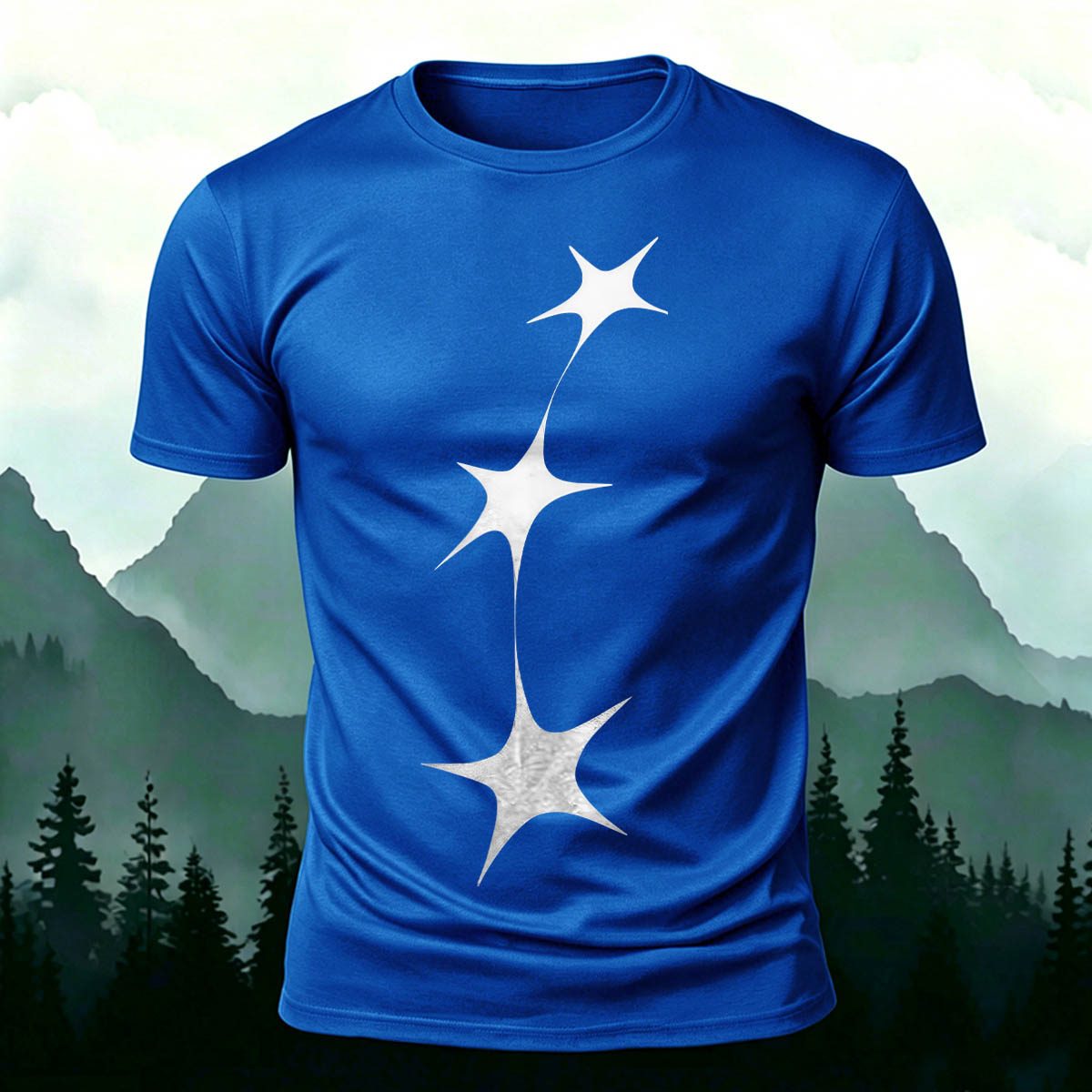 String of Stars Print Versatile Cotton T-Shirt