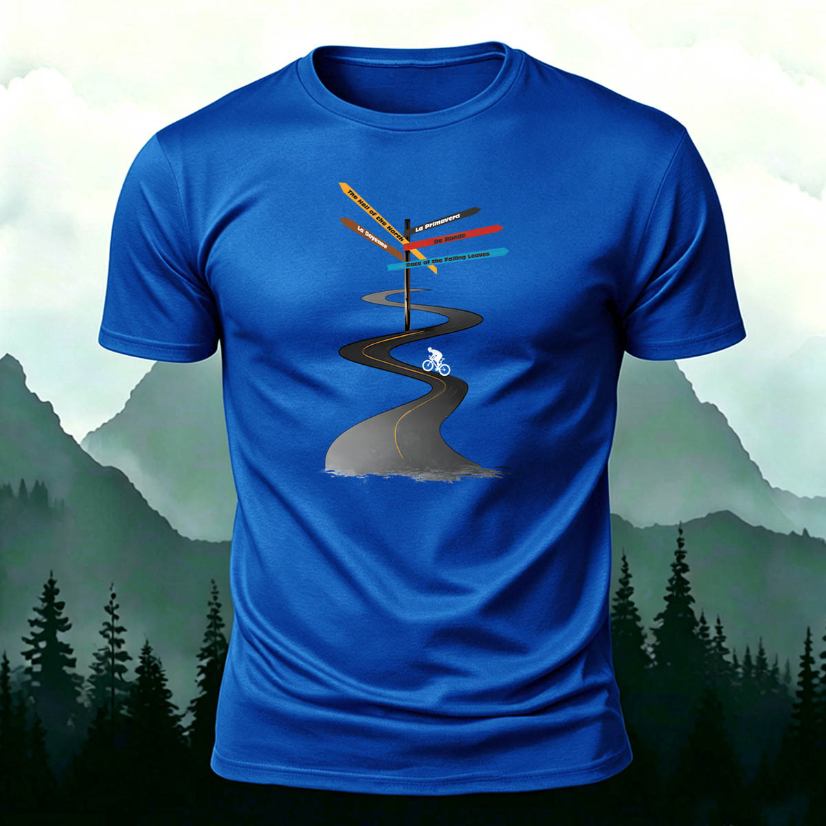 Combed Cotton Road Cycling Printed T-Shirt