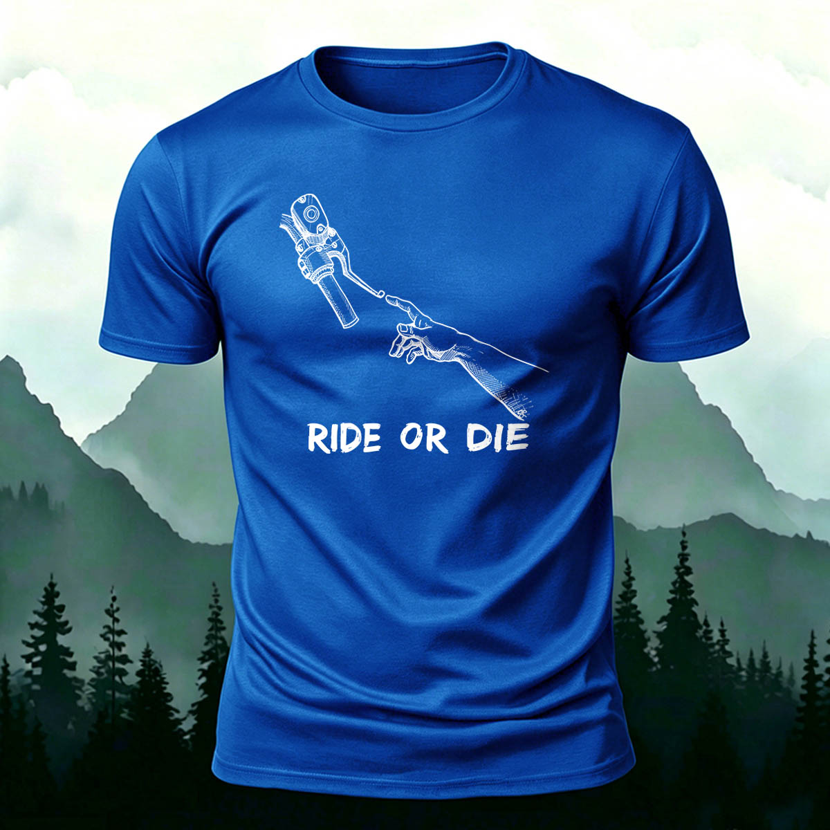 Cotton Ride Or Die Print Outdoor Cycling T-Shirt