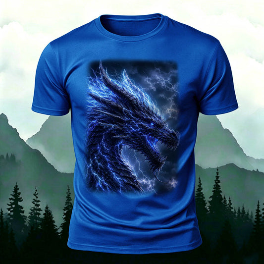Thunder Dragon Sublimation Graphic Cool Casual Tee
