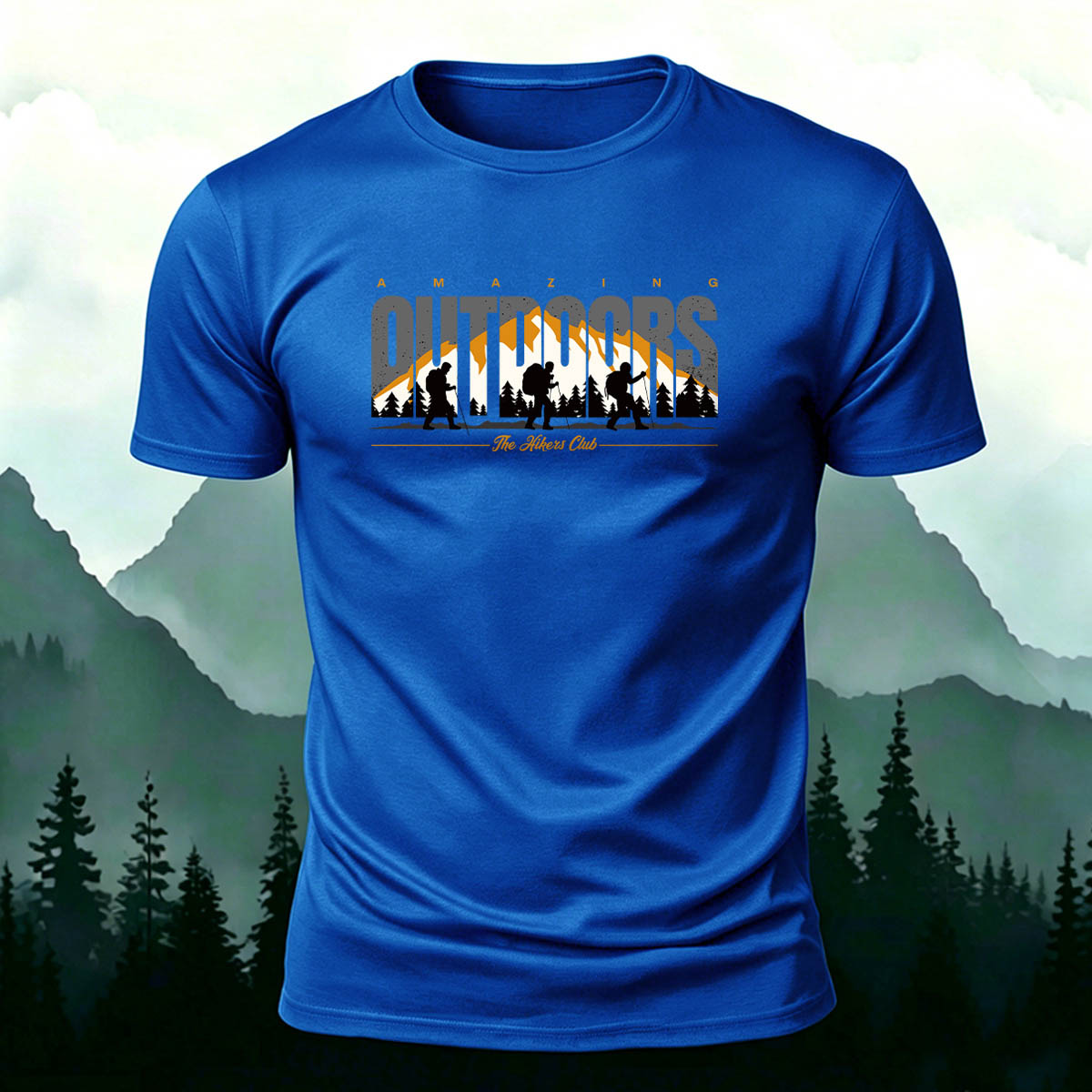 Snow Mountain Expedition Art Print Outdoor Cotton T-Shirt