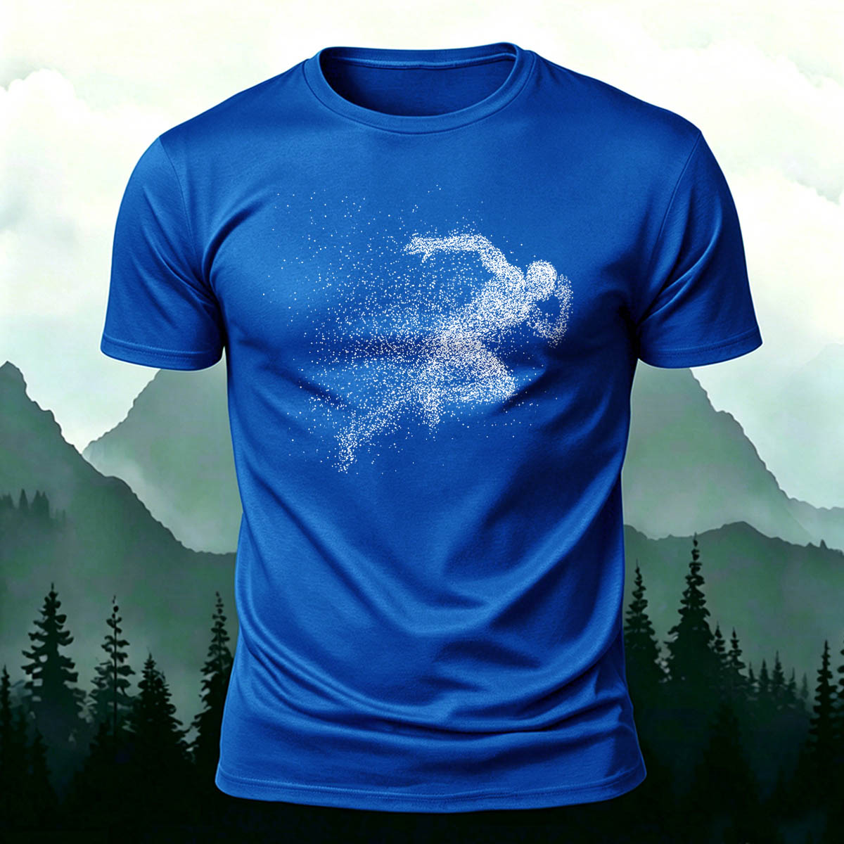 Running Character Print Casual Cotton T-Shirt