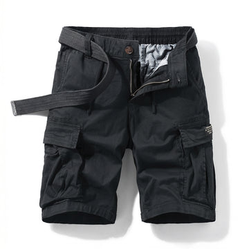 Multi-pocket Button-down Loose-fit Heavyweight Cotton Shorts
