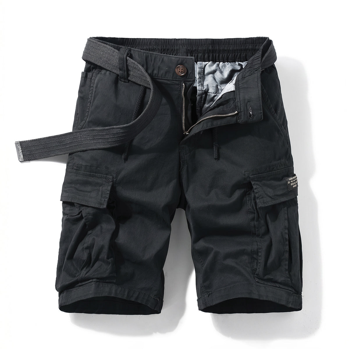 Multi-pocket Button-down Loose-fit Heavyweight 100% Cotton Shorts