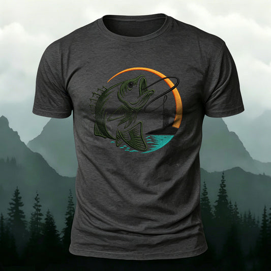 Fishing Pattern UV Transfer Outdoor Comfortable T-Shirt
