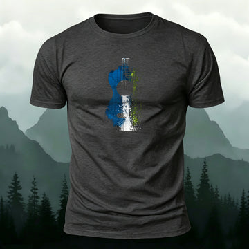 Special Waterfall Print Natural Style Casual T-shirt