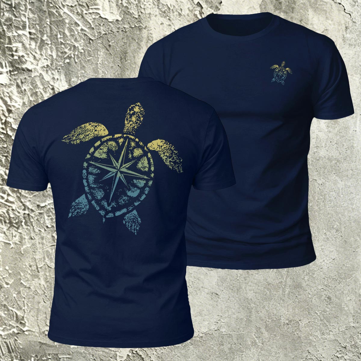 Sea Turtle Pattern Natural Premium Cotton T-Shirt