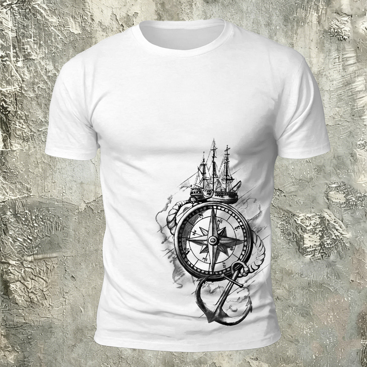 Nautical Graphic Premium Cotton Crew Neck T-Shirt