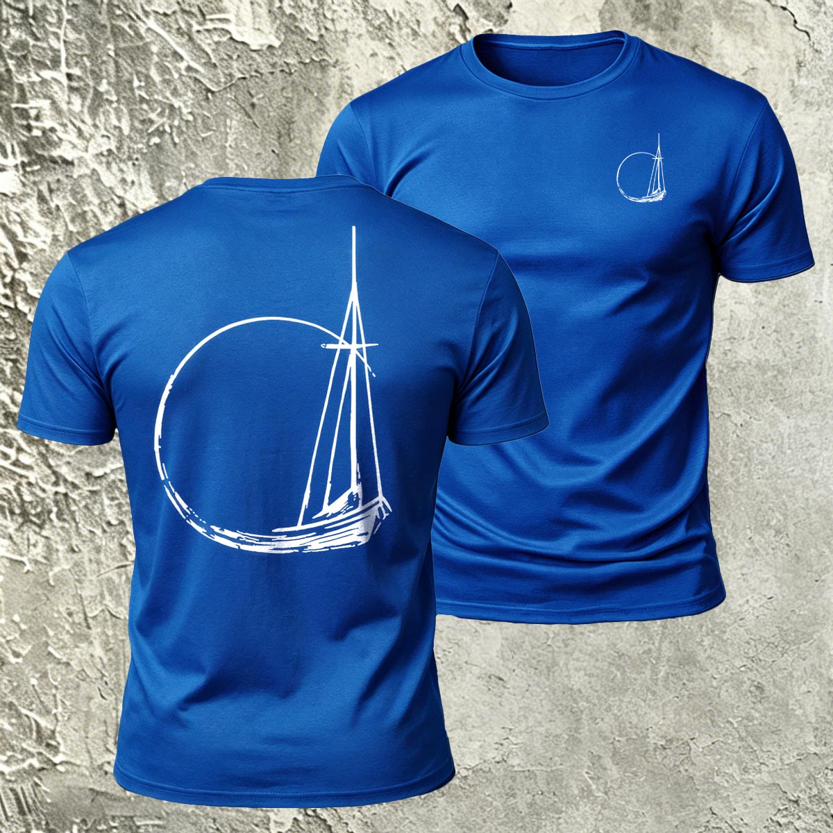 Minimalist Sailboat Line Fashion Skin-Friendly T-Shirt
