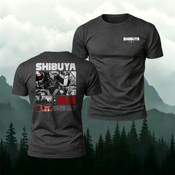 Premium Cotton Retro Shibuya Print Crew-Neck T-Shirt