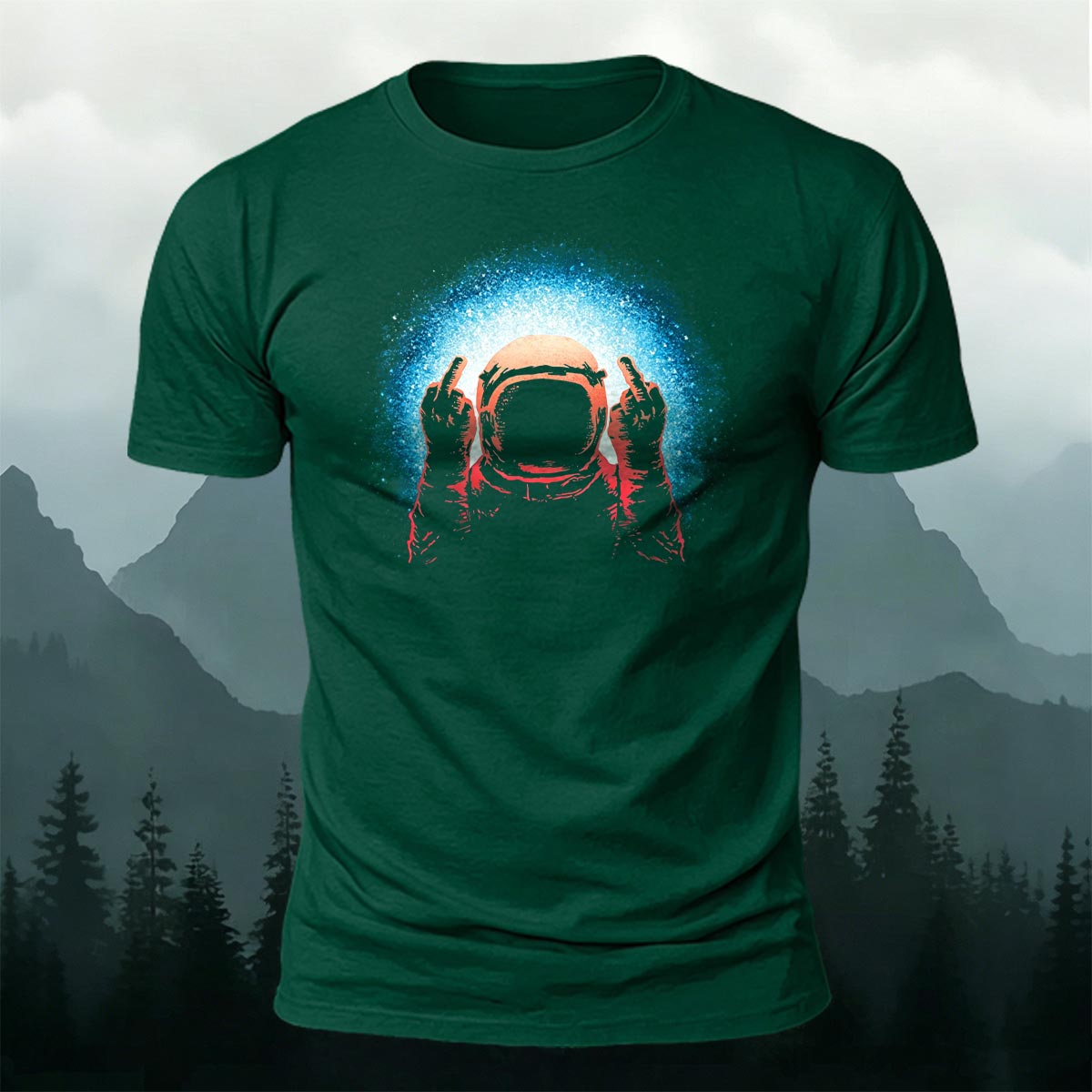 Space Humor Print Casual Premium Cotton T-Shirt