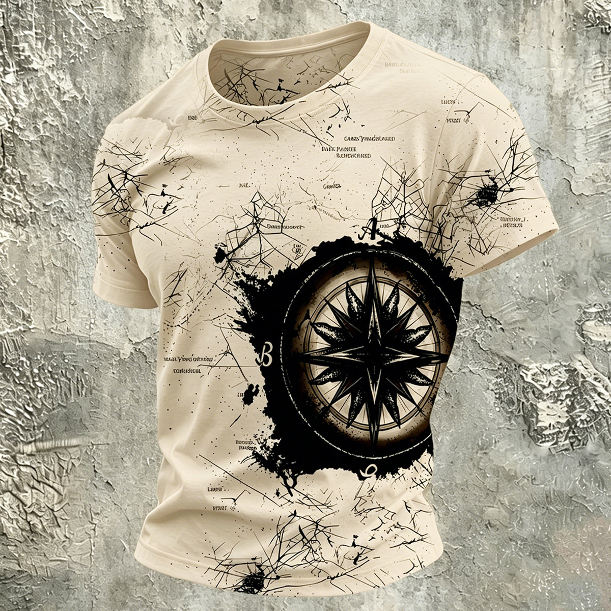 Vintage Ocean Compass Graphic Comfortable T-Shirt