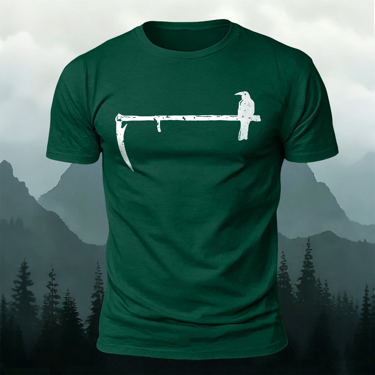 Lonely Bird Standing Scythe Casual Cotton T-Shirt