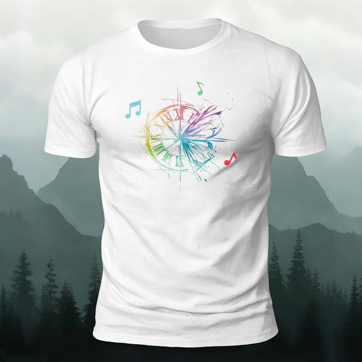 Musical Note Pattern Simple Outdoor Style Casual T-Shirt