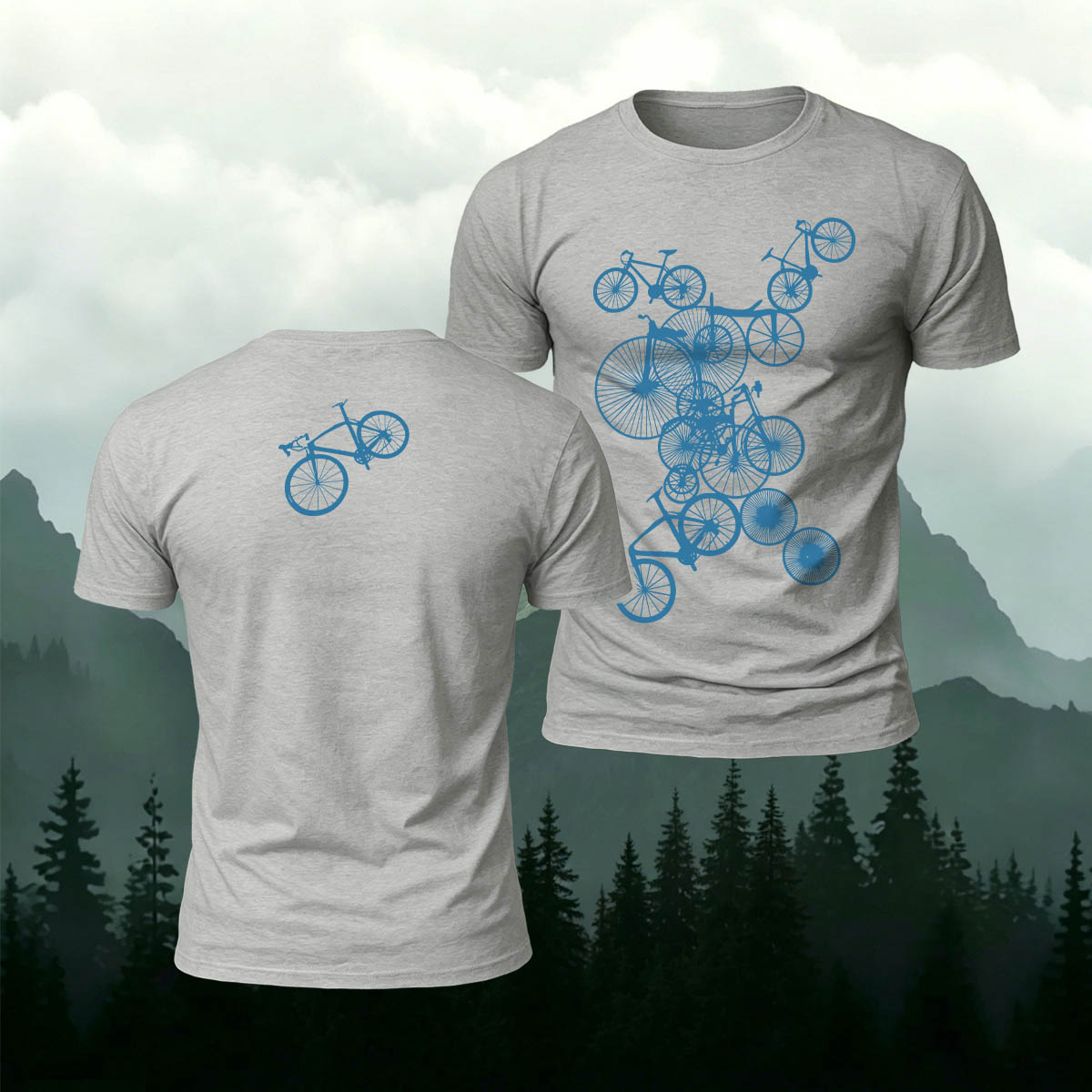 Cycling Enthusiast Art Print Casual Cotton T-Shirt