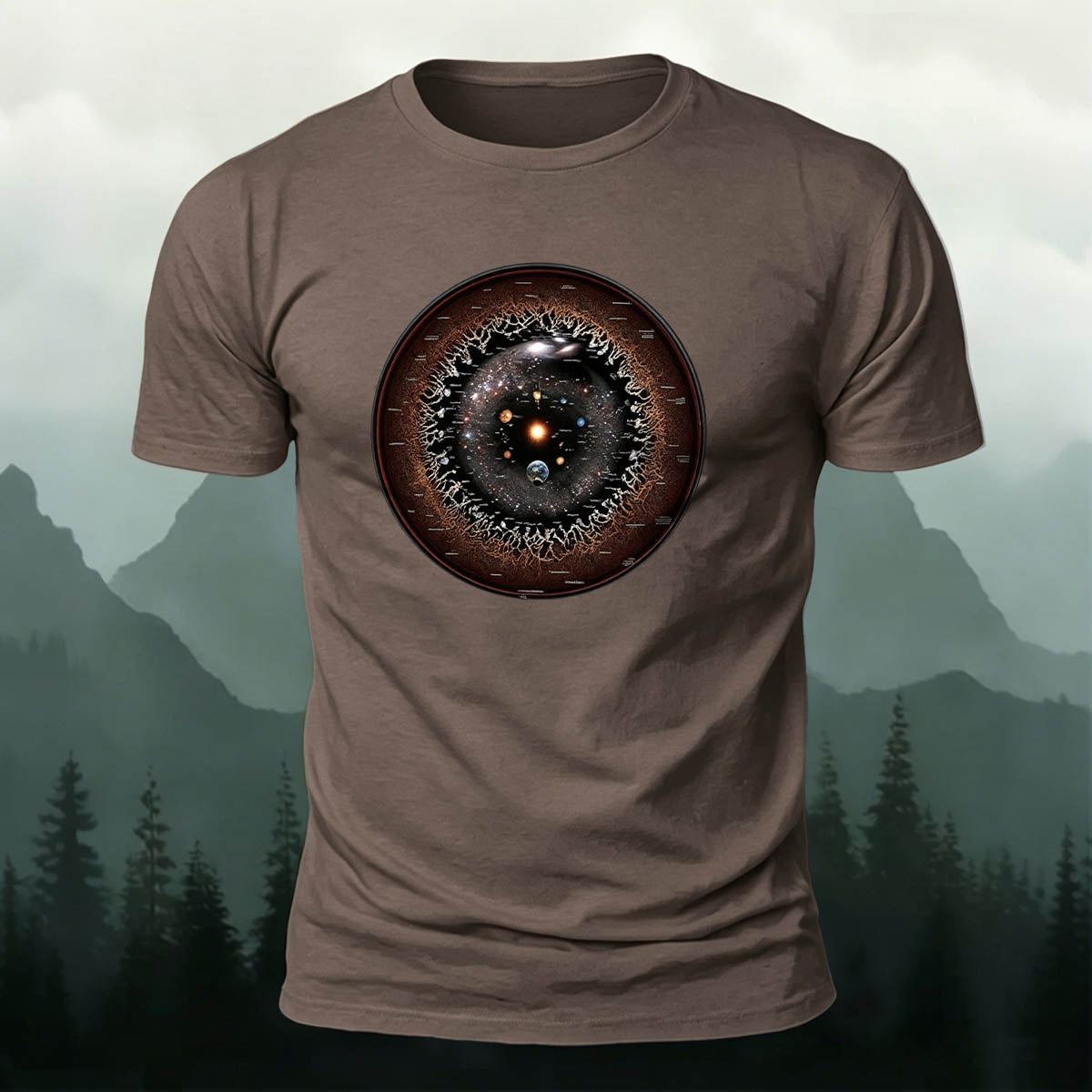 Galaxy Eye Creative Print Casual 100% Cotton T-Shirt