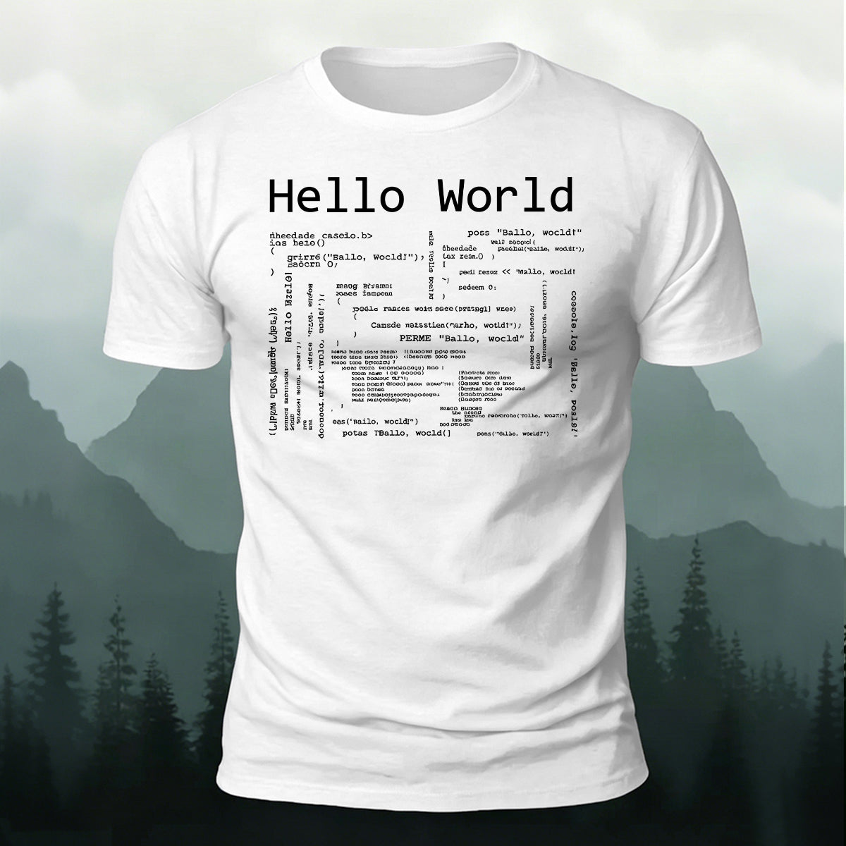 Code Print Classic Casual 100% Cotton T-shirt
