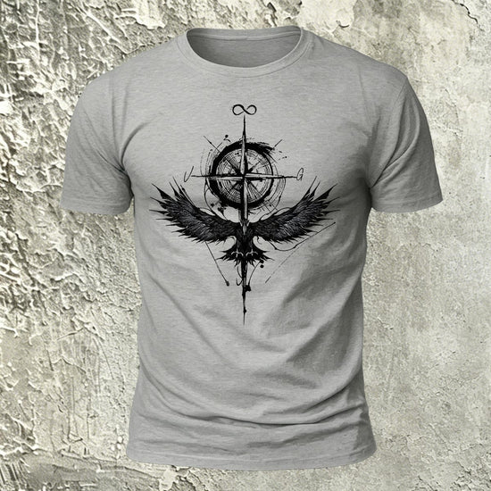 Nautical Pattern Trend Casual Skin-friendly T-shirt Grey