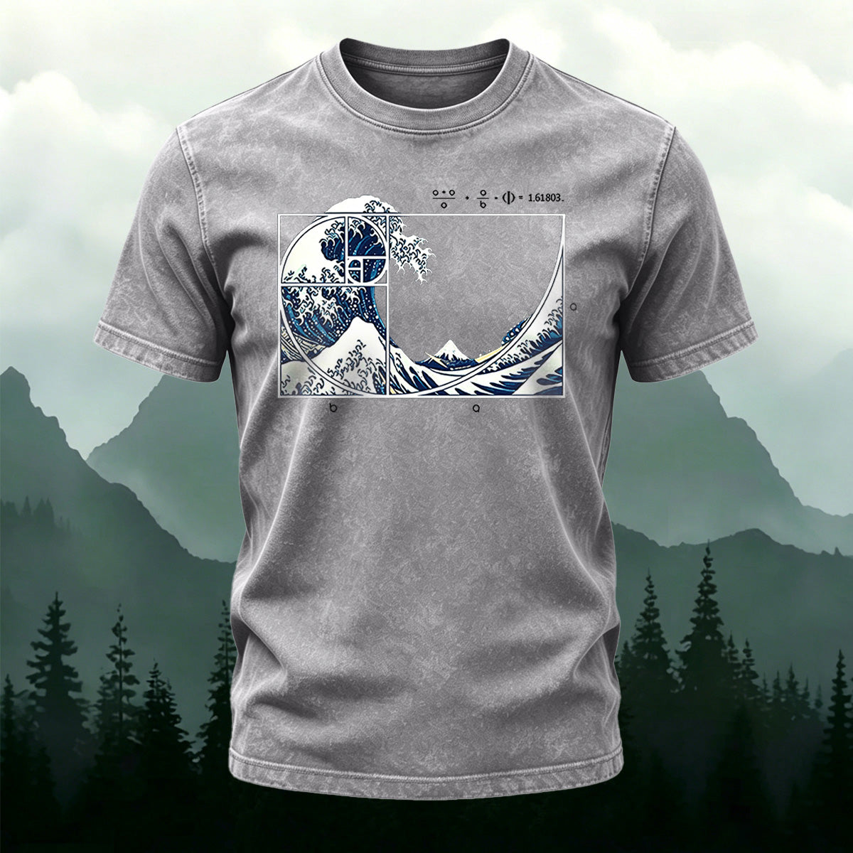Surging Wave Print Ultra-soft Fabric Casual T-Shirt