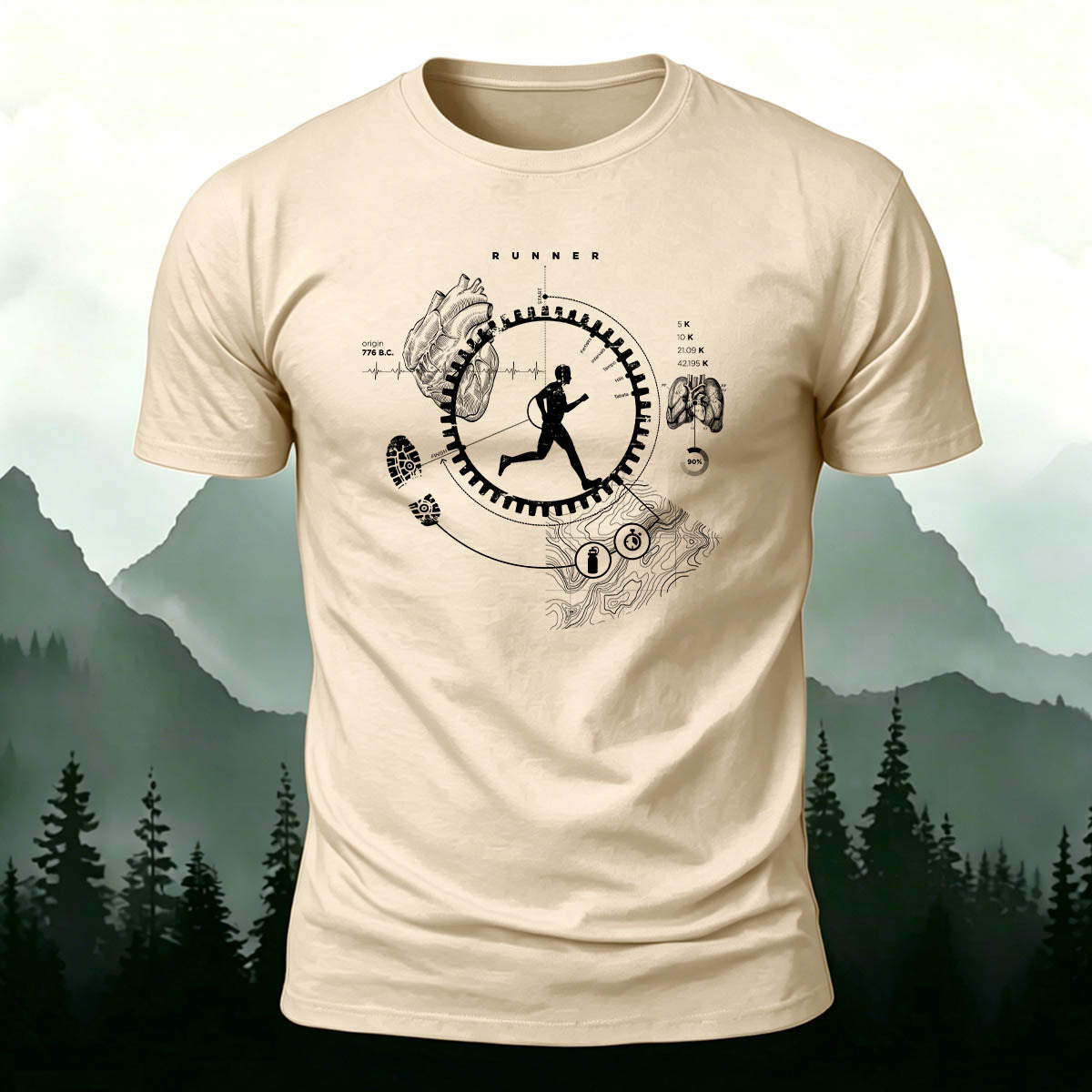 Life Is Movement Printed Casual Cotton T-Shirt
