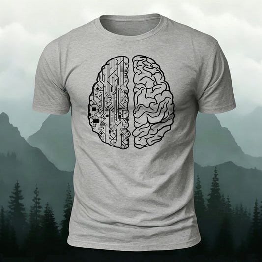 Simple Creative Brain Graphic Breathable Cotton T-Shirt