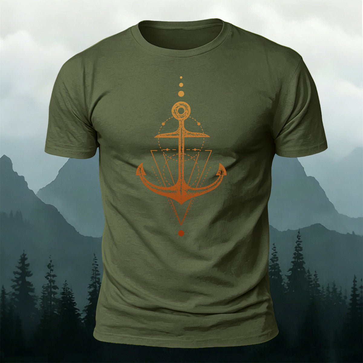 Vintage Nautical Anchor Outdoor Versatile Cotton T-Shirt