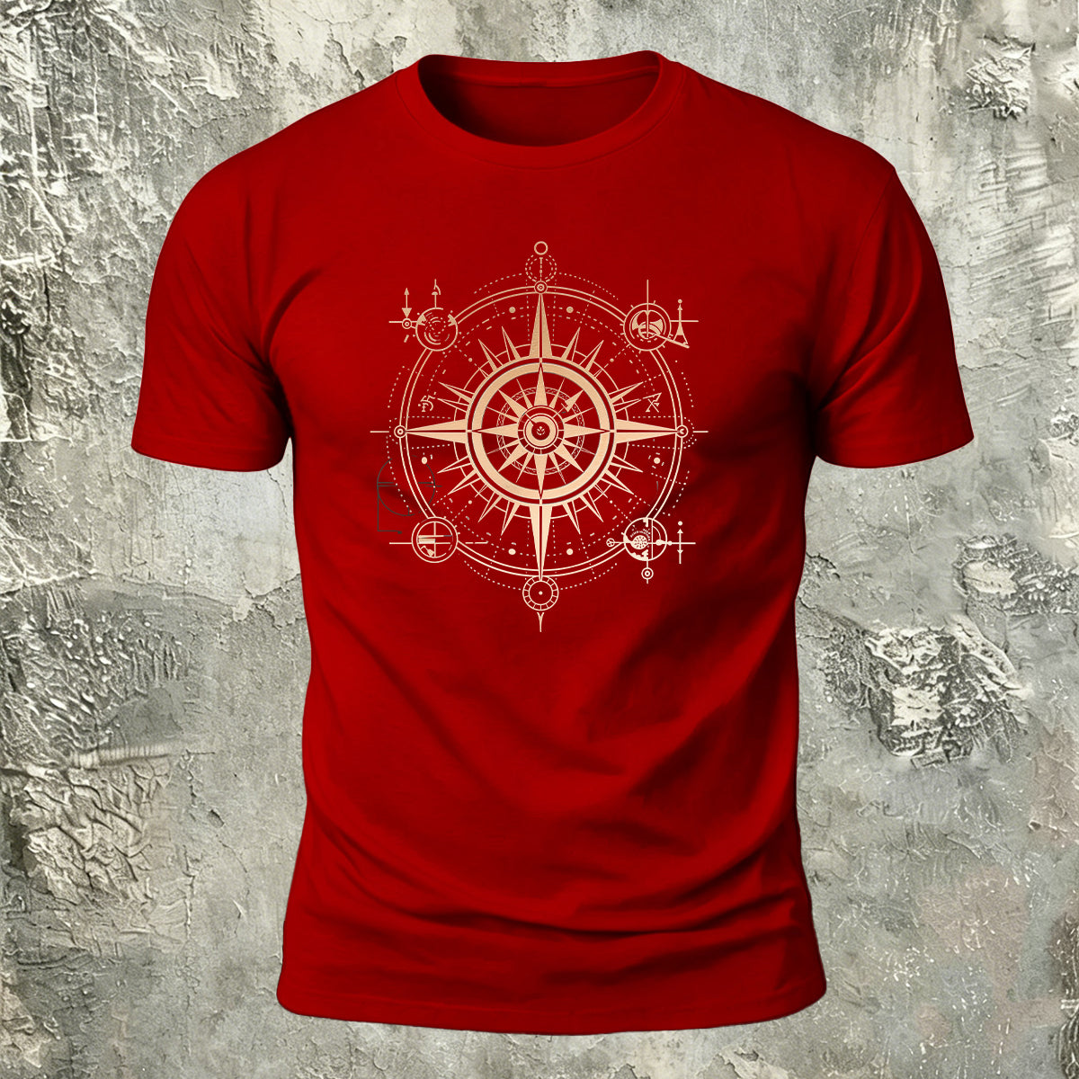 Nautical Compass Pattern Outdoor Premium Cotton T-Shirt