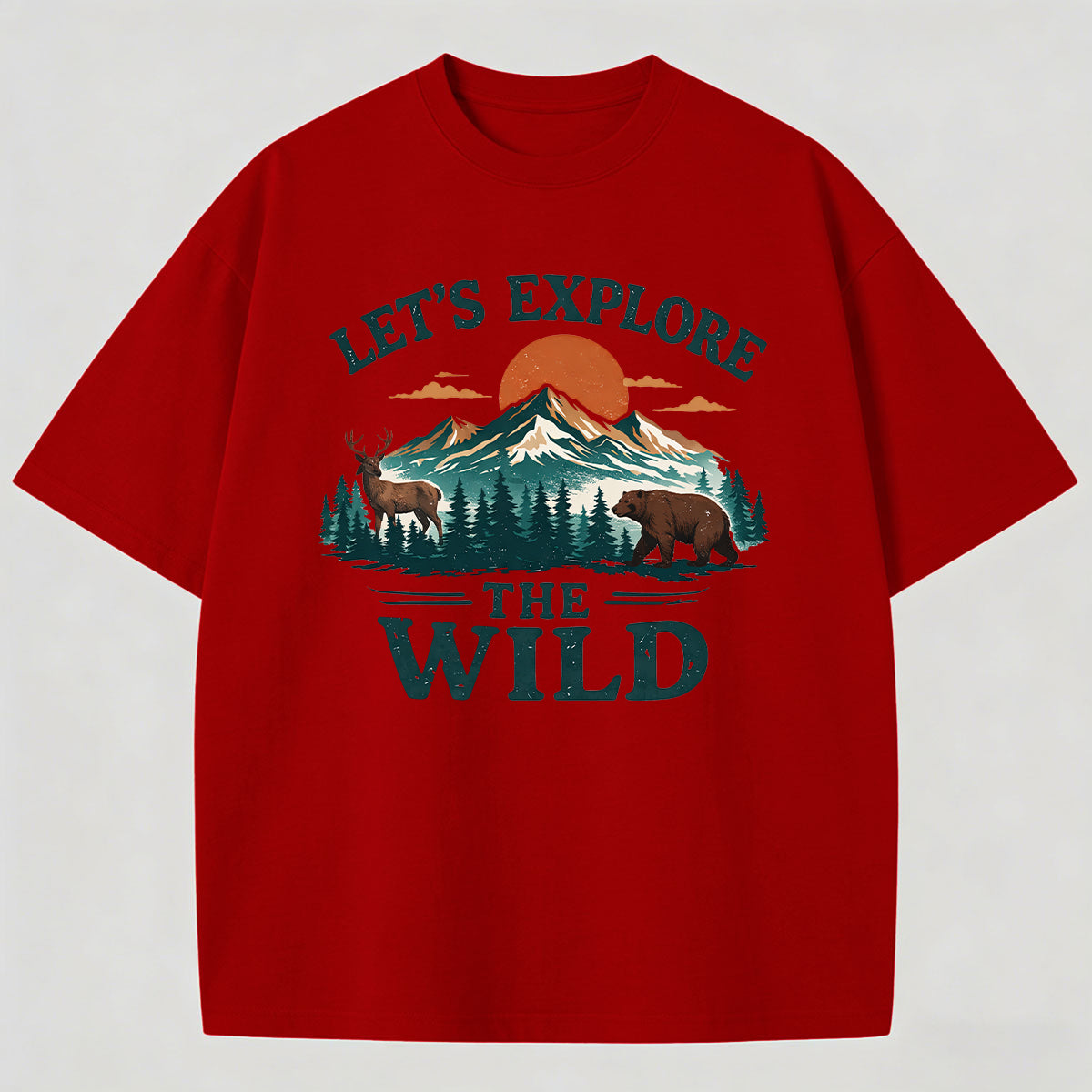 Men's Landscape Painting Print Cotton T-Shirt