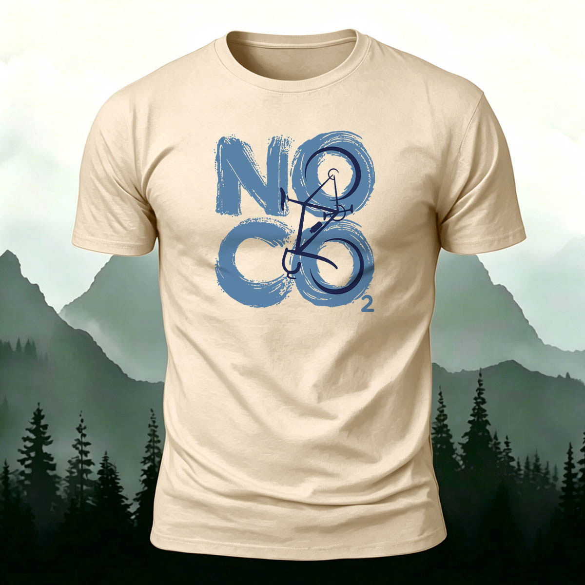 Cotton NOCO2 Letter Print Outdoor Cycling T-Shirt
