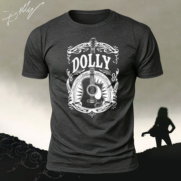 Soft Cotton Dolly Retro Country Music Guitar Casual T‑Shirt