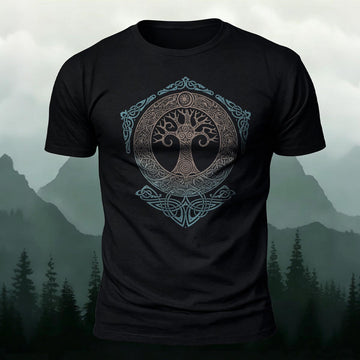Tree Of Life Totem Printed Short Sleeve T-Shirt