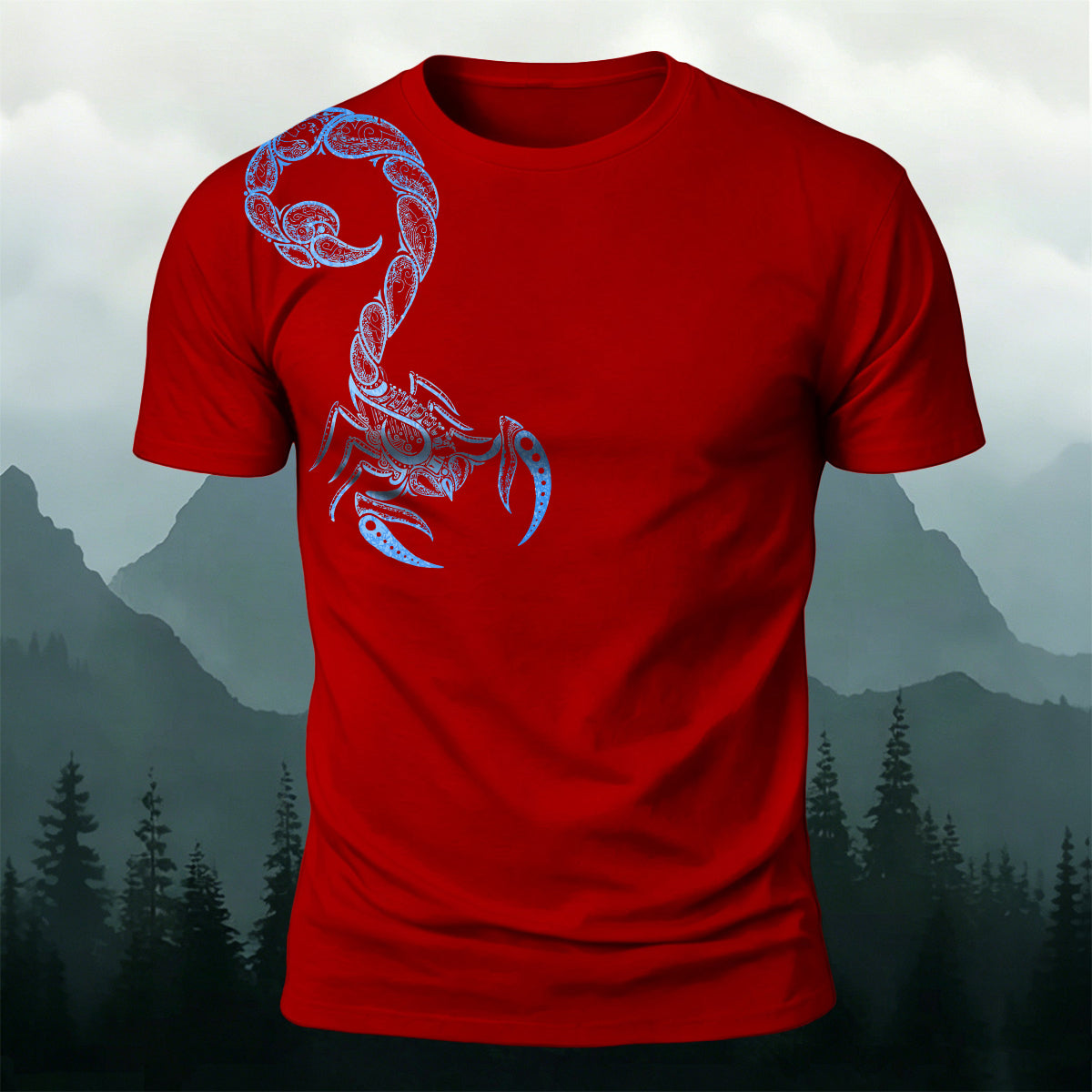 Scorpion Viking Mythology Print Casual Cotton T-Shirt