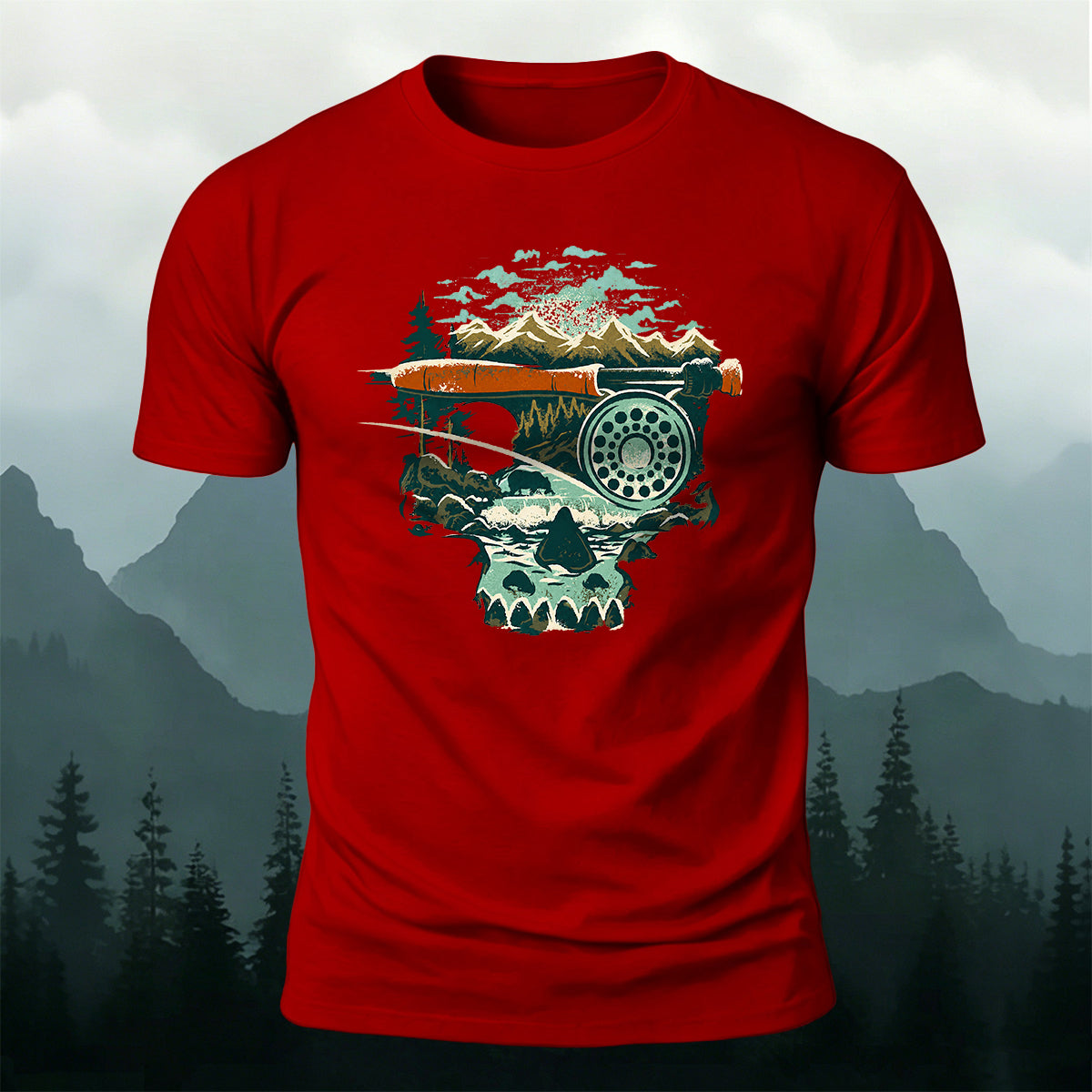 Nature-Inspired Art Print Casual Cotton T-Shirt