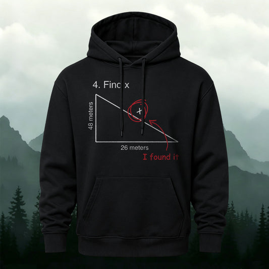 Cotton Find X Funny Math-Print Casual Outdoor Hoodie