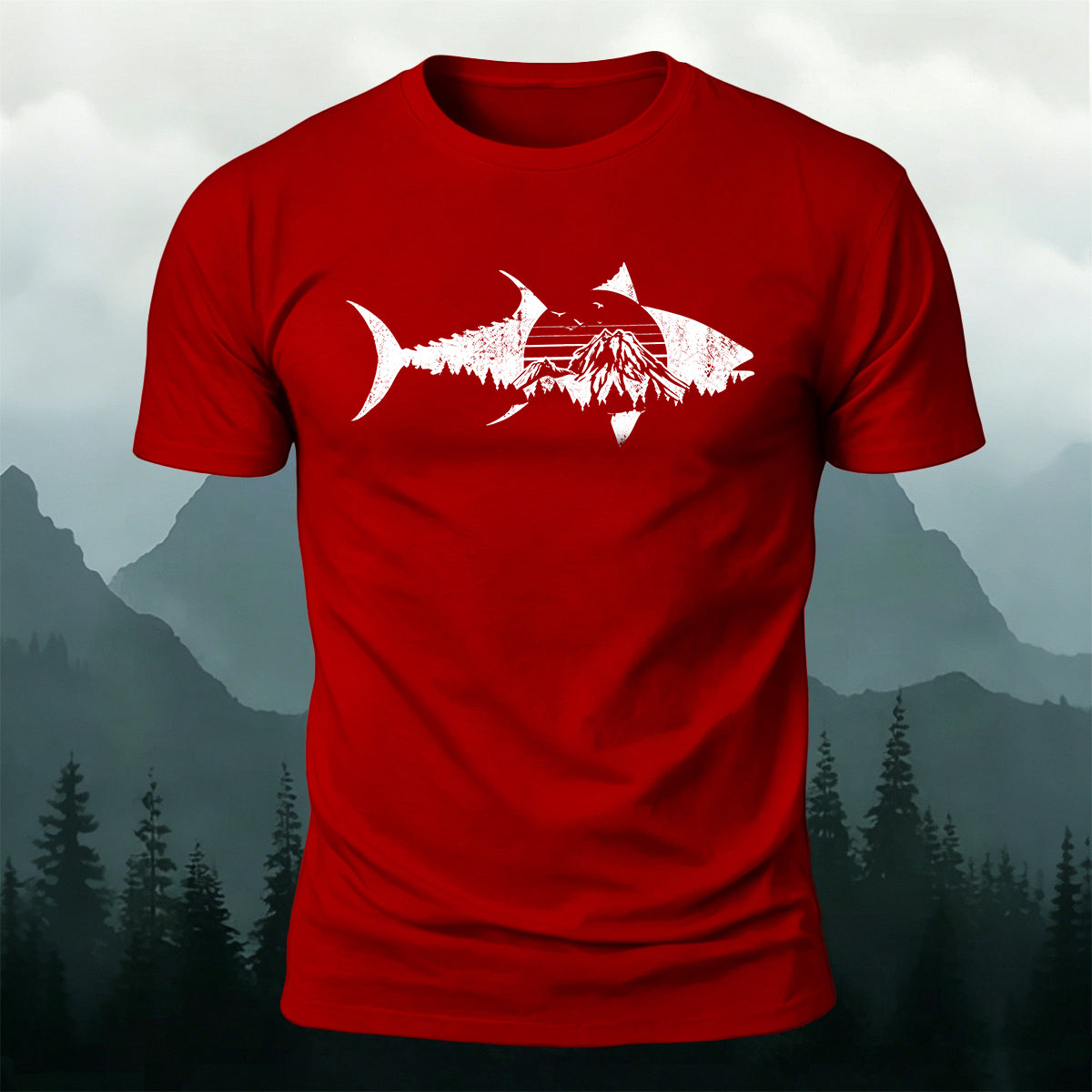 Minimalist Fish Outdoor Casual Breathable Tee