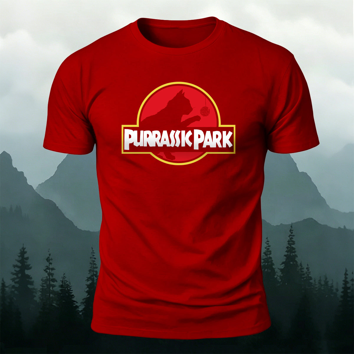 Combed Cotton Purrassk Park Crew Neck T-Shirt