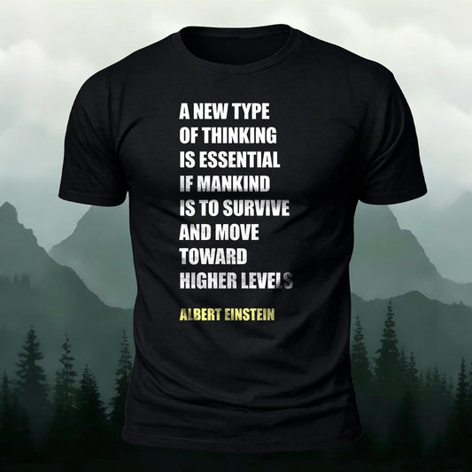 Albert Einstein Thinking Quote Printed T-Shirt