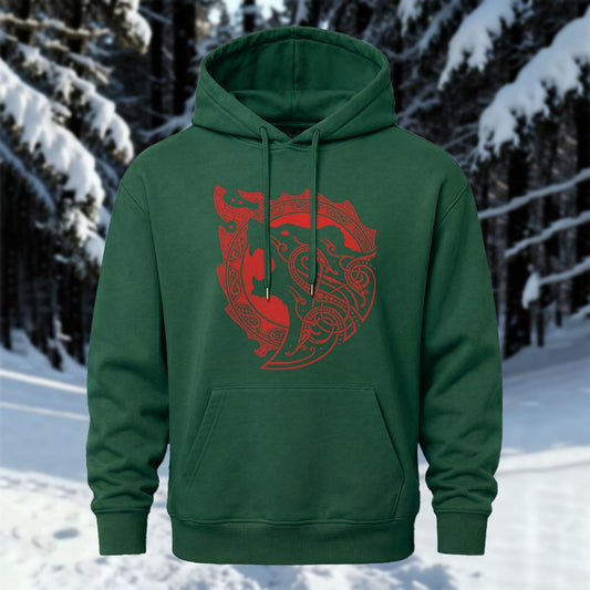 Viking Roaring Bear Totem Printed Hoodie Sweatshirt