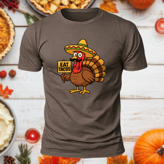 Save Turkey Eat Tacos Printed Short Sleeve T-Shirt